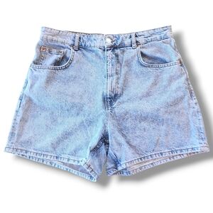 Zara Stonewash Blue Relaxed Fit 90s 100 % Cotton Denim Shorts 14